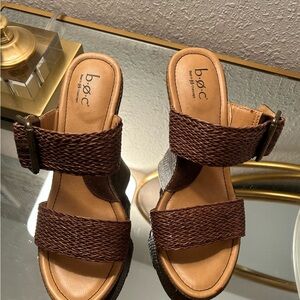 b.o.c. Brown Woven Double-Strap Sandals